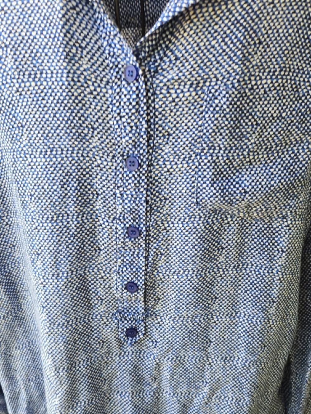 Dalia Collection Blue and White Printed Top - Picture 3 of 6